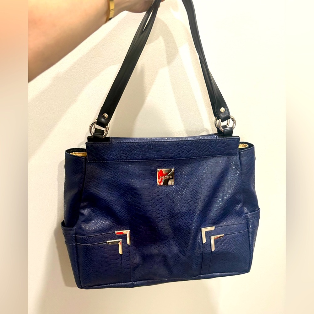 Miche leather Elegant Blue Tote - Picture 1 of 8